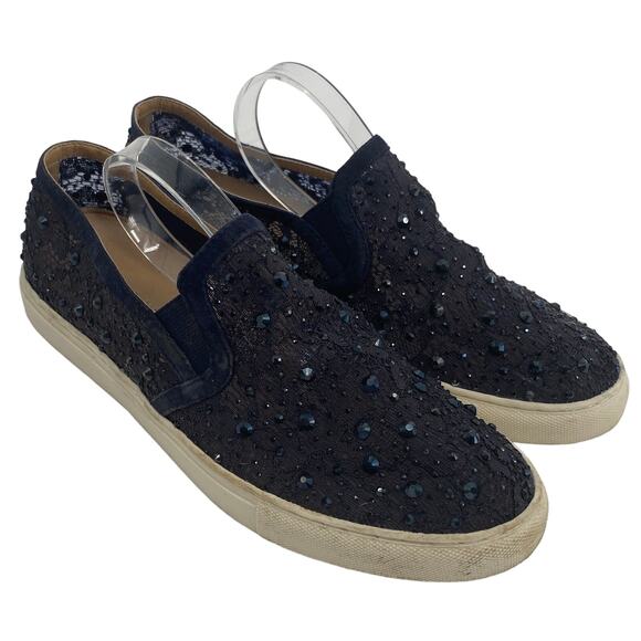 ANTONIO MELANI Shoes - Antonio Melani women 7.5 Black Jeweled Slip on Shoes rhinestone sneaker lace